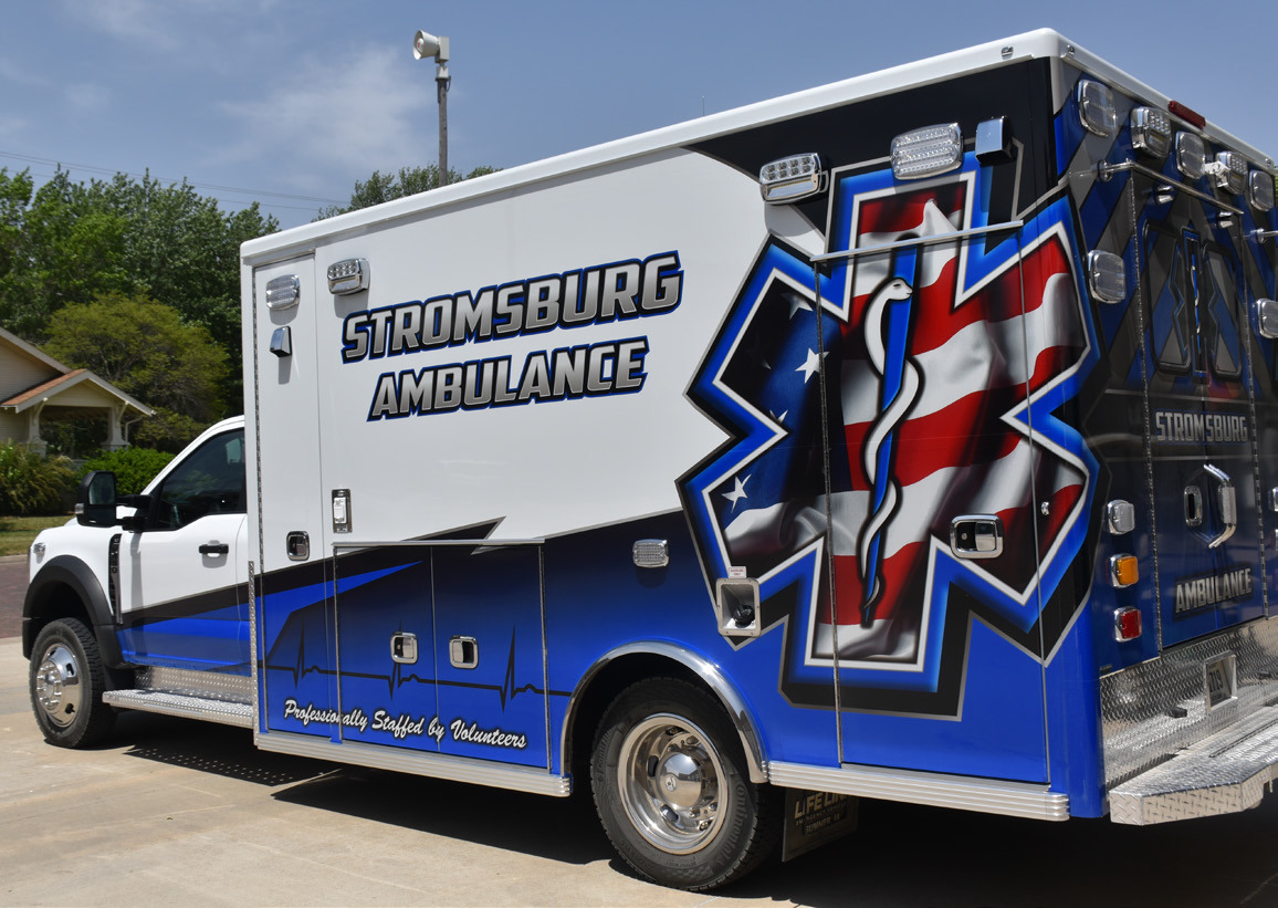 Stromsburg’s new ambulance arrived recently. PCN photos by Beth Sparrow.