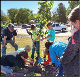 The High Plains 5th and 6th grade school children helped plant the trees at the swimming pool and Clarks Villa. Photo provided