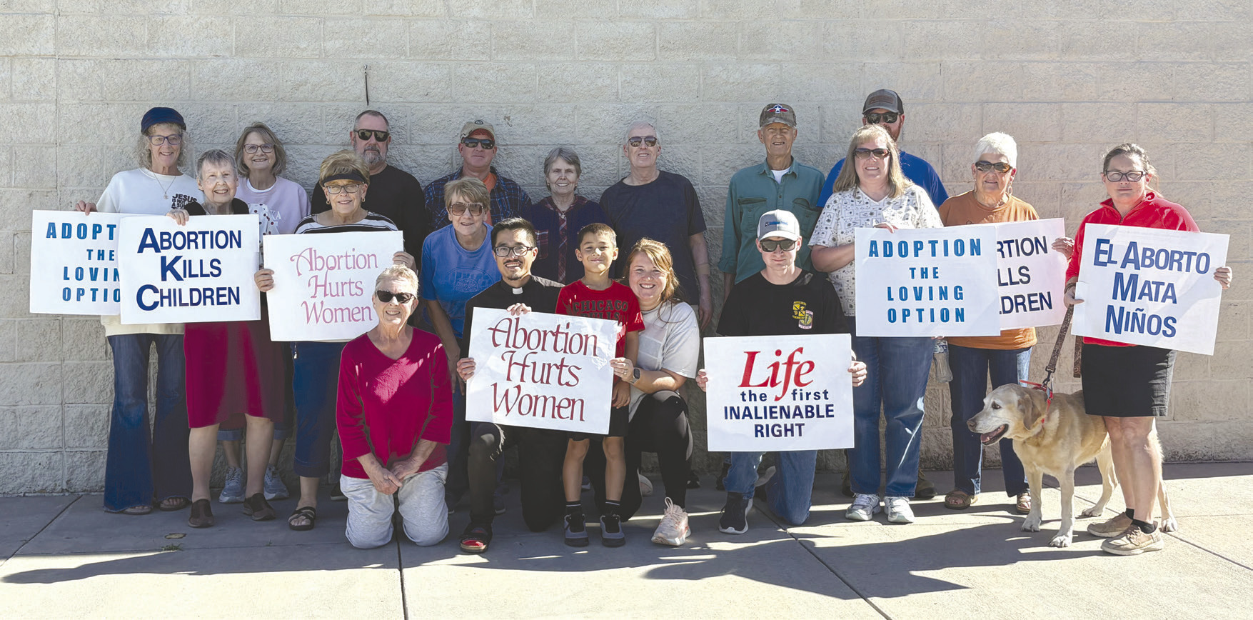 About 20 people participated in life chain on Sunday, October 4th in Osceola. They represented several churches in the area. Photo provided.