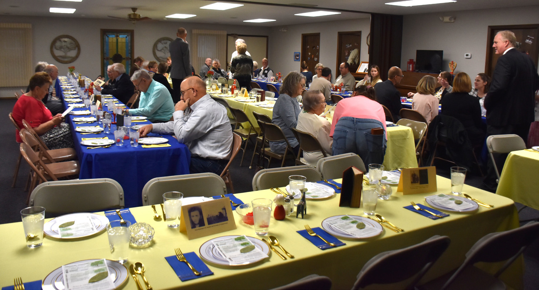 ABOVE: People enjoyed fellowship to reconnect at Stromsburg Evangelical Covenant Church’s 150th. BELOW: Many historical items were on display as decorations and for perusal. PCN photos by Beth Sparrow.