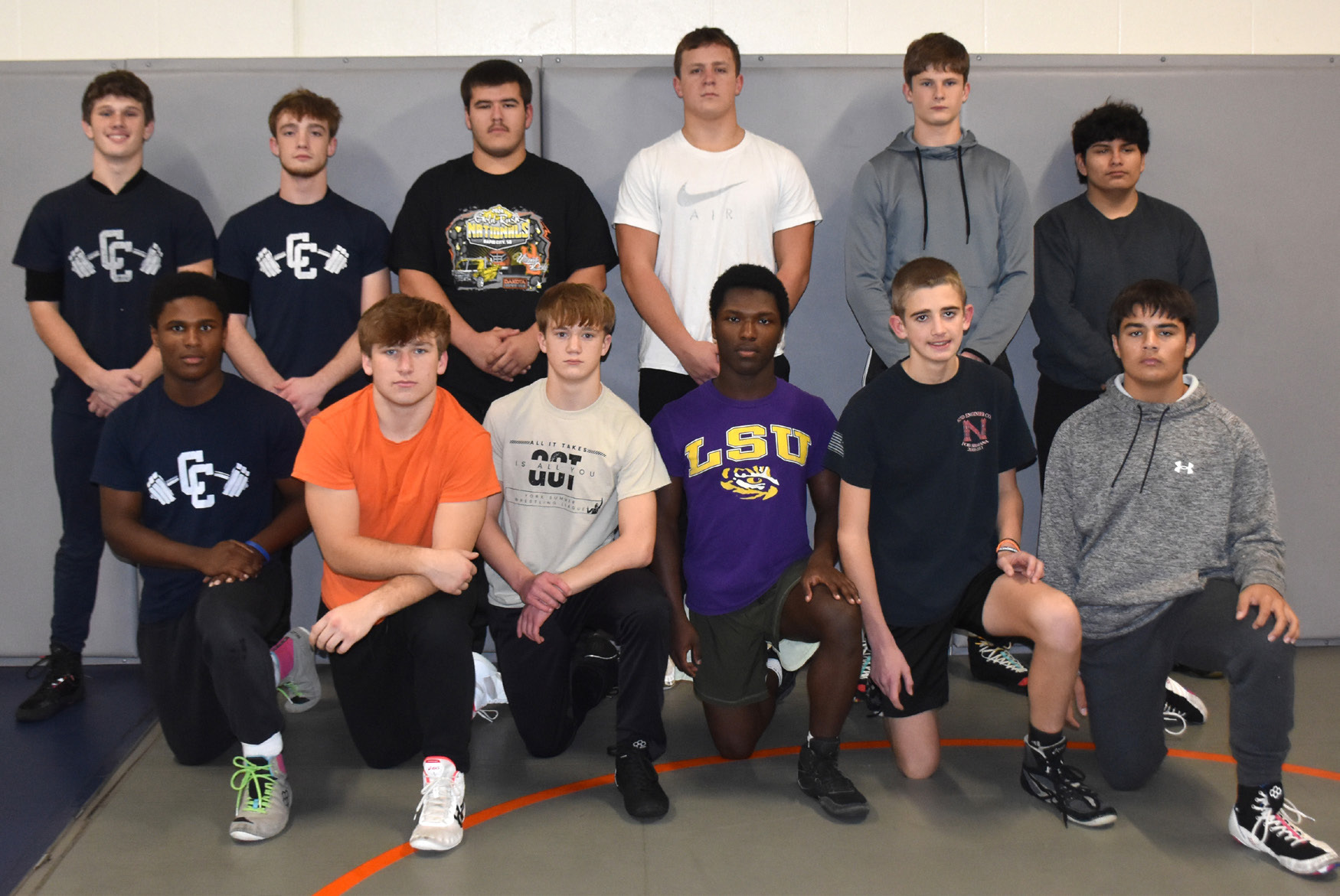 2024-25 CCO Wrestling: (front) Tymari Francis (CC), Aden Feezell (OSC), Cooper DeWitt (CC), Tyion Francis (CC), Billy Carnes (OSC), Calob Troy (CC). (Back): Jed Berggren (CC), Tony DeWitt (CC), Brenden Gabel (OSC), Mason Quilhot (CC), Paxton Burke (CC) and Joaquin Alvarez- Rodriguez (CC). Not pictured: Karston Dotson-Monroe (CC) and Derek Georges (CC). PCN photo by Beth Sparrow.