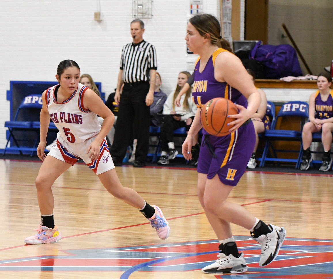 Gahvi Lesiak plays defense against Hampton. PCN photo by Rick Holtz.