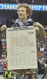 Grady Romshek won the state championship in February in Omaha. PCN file photo by Beth Sparrow.