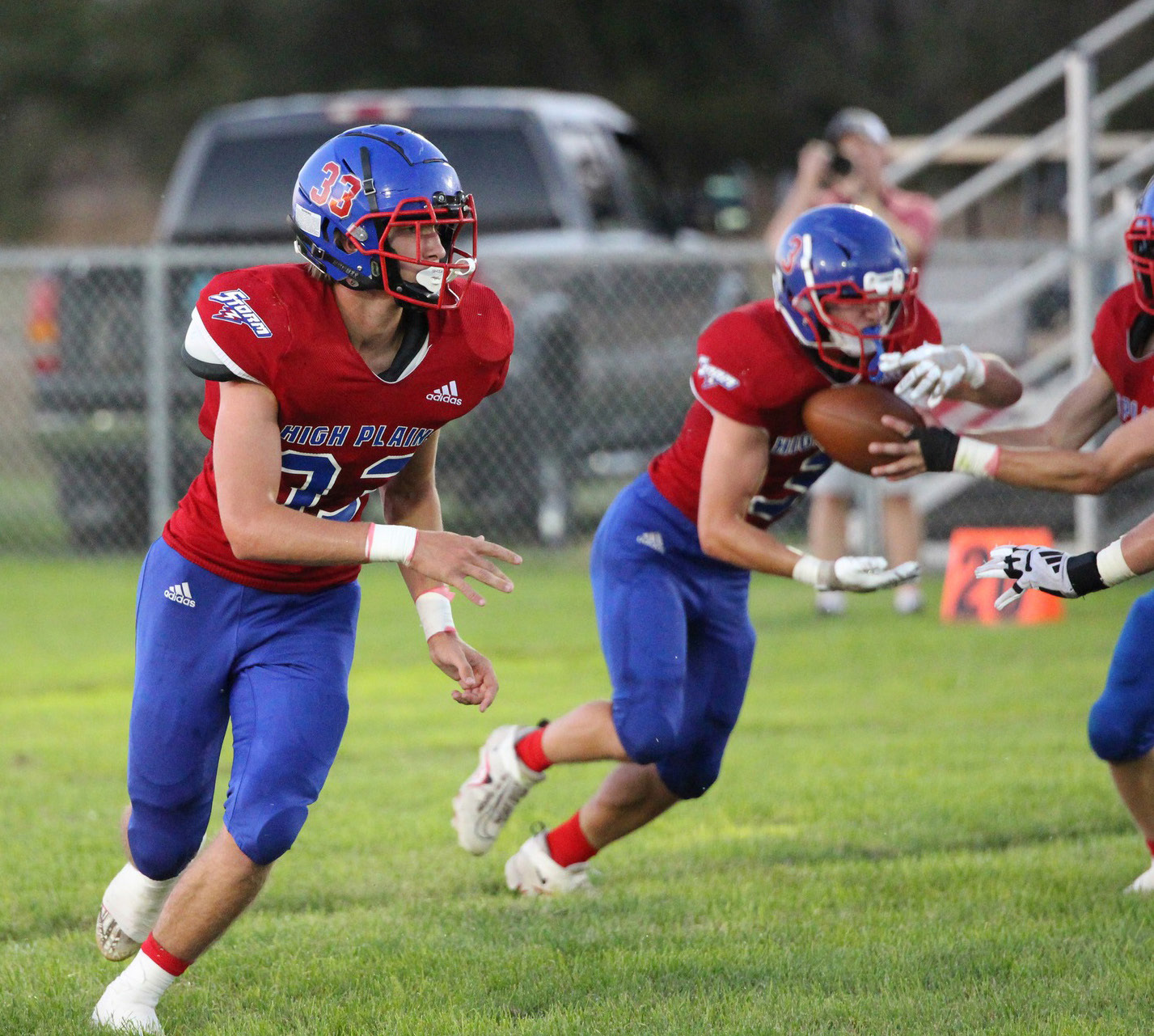 Hudson Urkoski gets the ball to run. PCN file photo by Travis Lane.