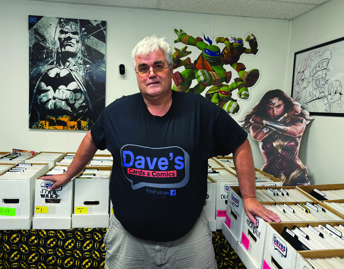 Dave Shram sells comic books and collectible cards from his shed in Osceola. He also attends Comic-Con in Omaha. Photo by Rick Holtz.