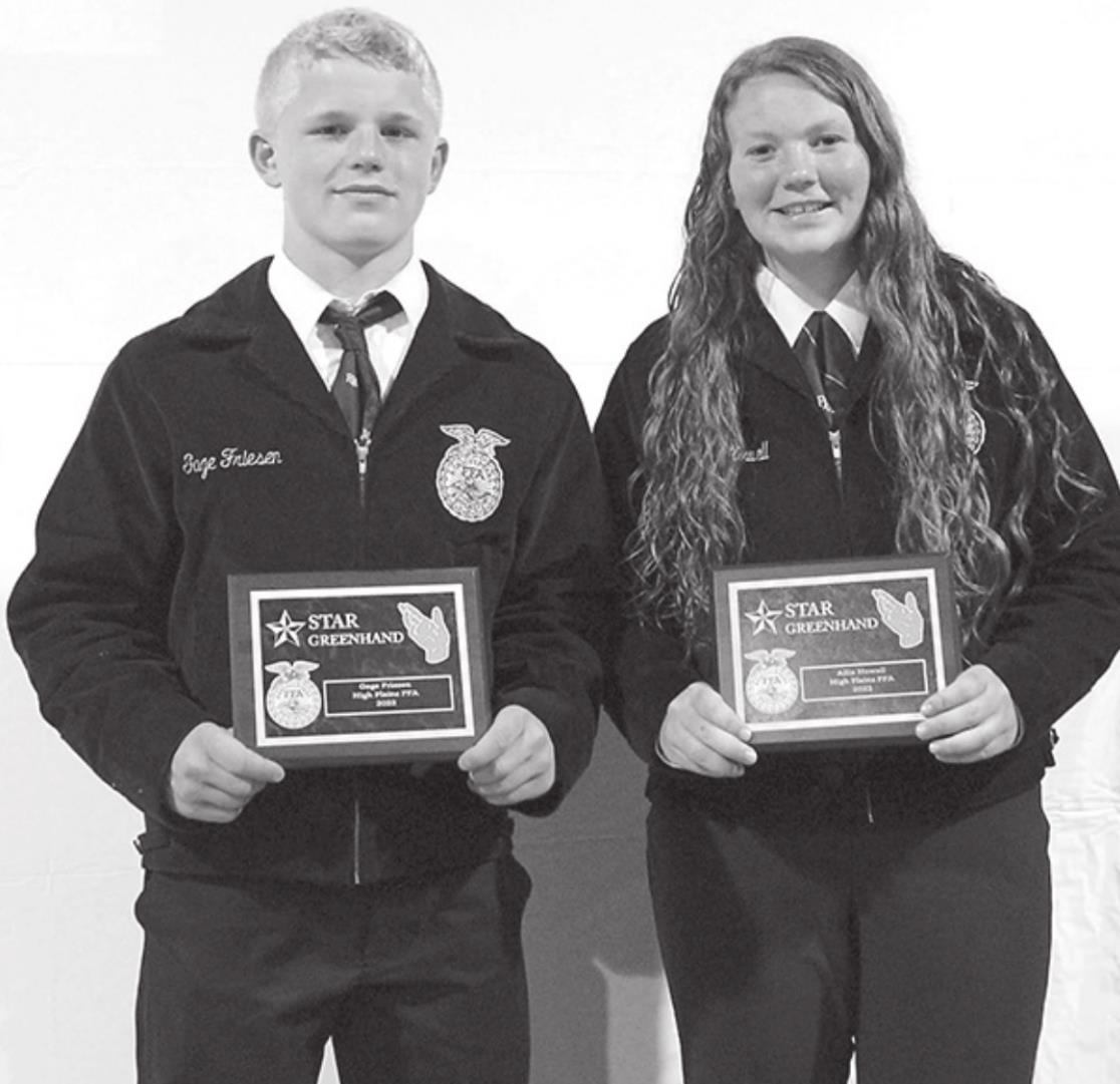 Recognized as Star Greenhands were Gage Friesen (left) and Allie Howell (right).