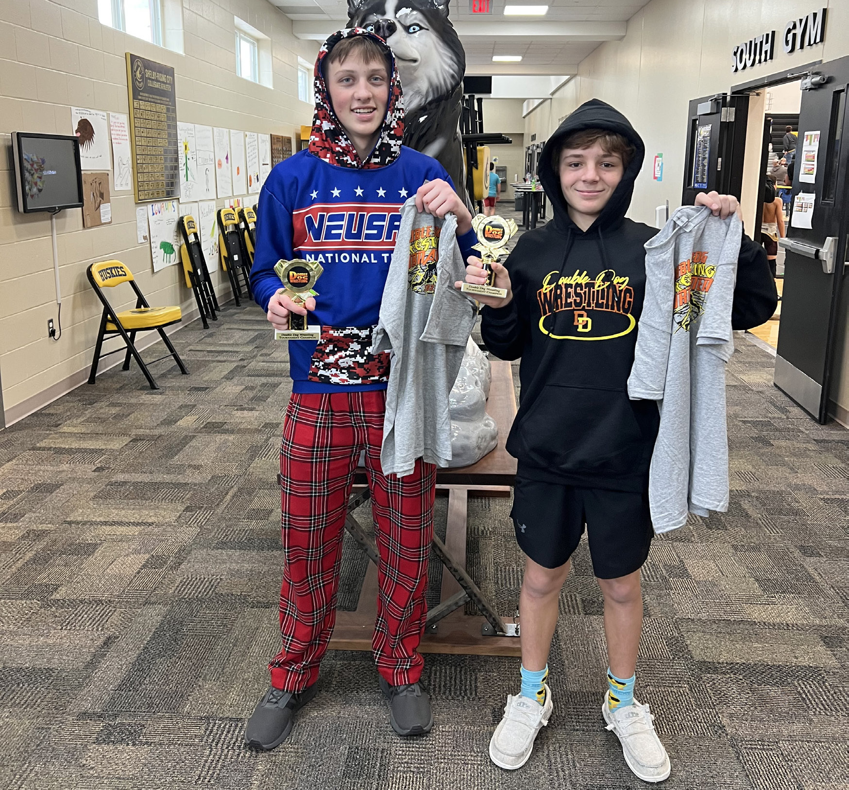 Jett Vrbka  and Carter Eickmeier both took first in their last year doing the Double Dog tournament. Photos provided