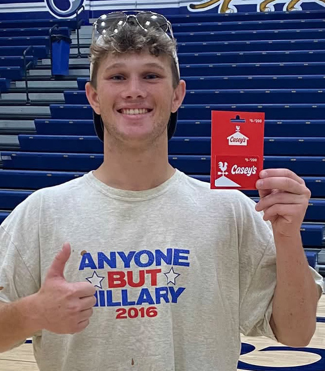 Cross County Booster Club is picking a fan of the game, who embodies spirit and wears the theme. The first winners are Jed Berggren, Olive Peterson and Dane Jarosz who all received Casey’s gift cards. Photos provided.