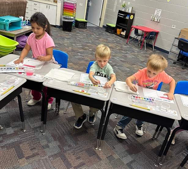 High Plains Kindergarteners had fun painting and learning secret sight words. Photo provided.