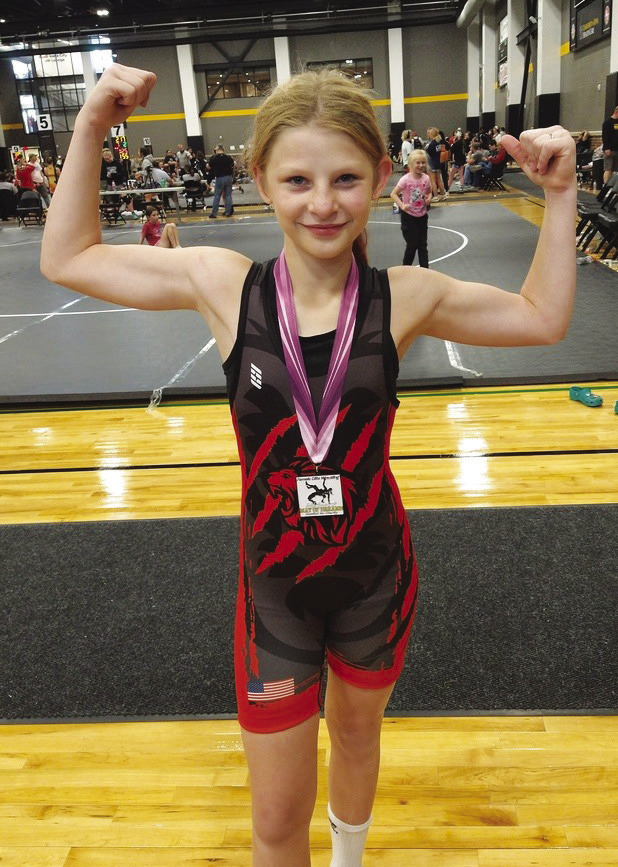 Reagan Eaton wrestled on a girls dual team which finished in 8th place amongst 16. Shelby-Rising City Schools photo