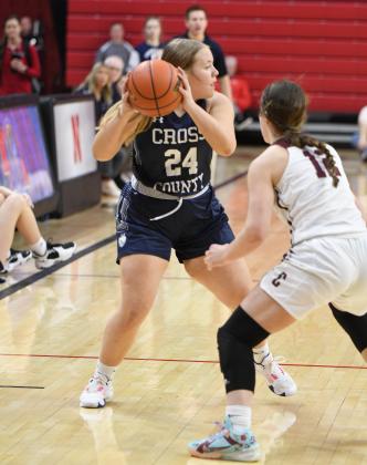 Chesney Sundberg was one of four freshmen who played significant minutes for Cross County.