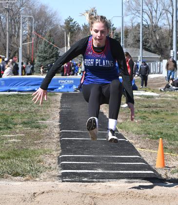 Bailey Gress (HPC) went 12 feet 8 1/2 inches in long jump. PCN photos by Rick Holtz