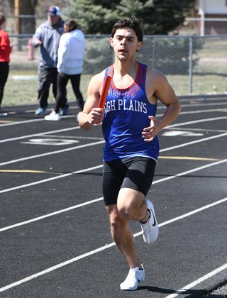 Derek Talavera Flores ran in High Plains’ winning 4x400m relay. PCN photos by Rick Holtz