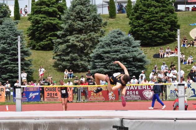 Shelby-RC’s Alexis Wetjen cleared 4-11 in the high jump to finish in 18th at the Class C Girls State Track and Field Championships. PCN photo by Beth Sparrow.