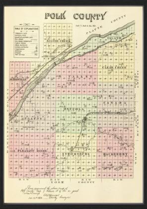 1885 map of Polk County. Public domain image.