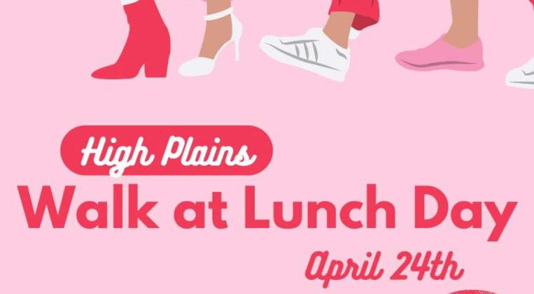 High Plains students join organizations across Nebraska in striding for better health and stronger community during National Walk at Lunch Day. This day annually encourages walking for 30 minutes a day, any time, any place. Going for a walk provides many health benefits. Graphic provided.