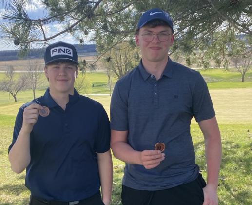 Andrew Dubas and Dane Holtzen (CCO) tied for third at best ball in Fullerton. Photo provided by Coach Jimmy Blex.