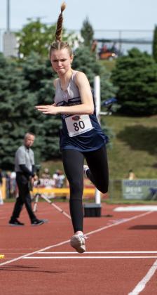 Liana Hanson competes in triple jump Saturday morning. PCN photo by Rick Holtz
