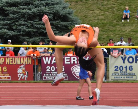 Osceola’s Alexis Burritt picked up the only medal for area Class D girld as she cleared 5-1 in the high jump and tied for seventh. PCN photo by Beth Sparrow.