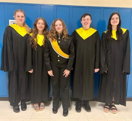 Five students represented SRC at CRC honor band and choir. Pictured are Jessica Bauers, Lila Weddle, Layla Waite, Urijah Grant and Clare Willis. Photo provided.