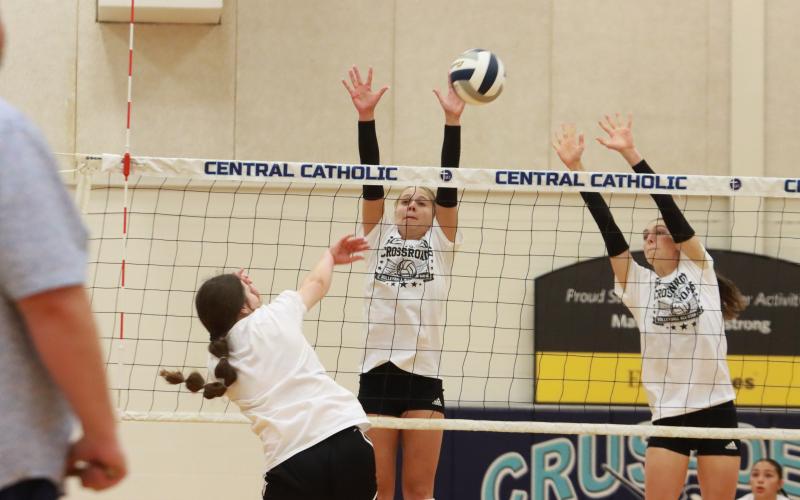 Edie Peterson goes for the block.