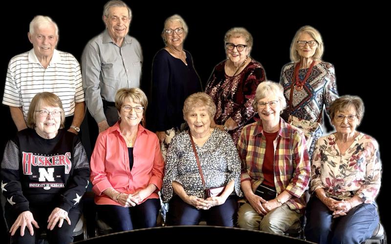 The Osceola Class of 1961 celebrated their 65th reunion Friday, May 22nd at Ryan Hill Country Club. Those present were back row-Larry Wieseman, John Cederberg, Anne (Hauberg) Miller Montag, JoAnn (Gabriel) Martens, and Leila (Miley) Rein; front row-Barbara (Oberg) Cotter, Dottie (Watts) Vrbka, Betty Lou (Burritt) Conkling, Carolyn (Swanson) Scheer, and Donna (Mentink) Yungdahl. A big thank you to Anne and Betty Lou for putting this together. Photo provided.