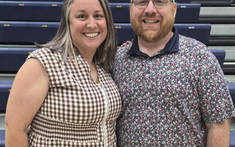 Above: Two from Class of 2006 reunited on Alumni weekend. Pictured are Stacey (Nielsen) Wilgocki and Mark “Tater” Uphoff. Another reunion will be Saturday June 20th when hopefully more alumni will attend. Photo provided.
