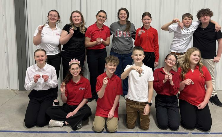 Cross County FCCLA competed at District Star competition in Geneva last Wednesday. These individuals medaled and qualified for state. Photo provided.