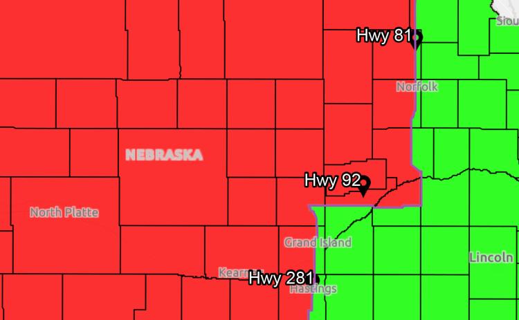 The burn ban line cuts Polk County in half with the north part not allowed to burn and the south half is allowed. This is subject to change. Graphic provided.