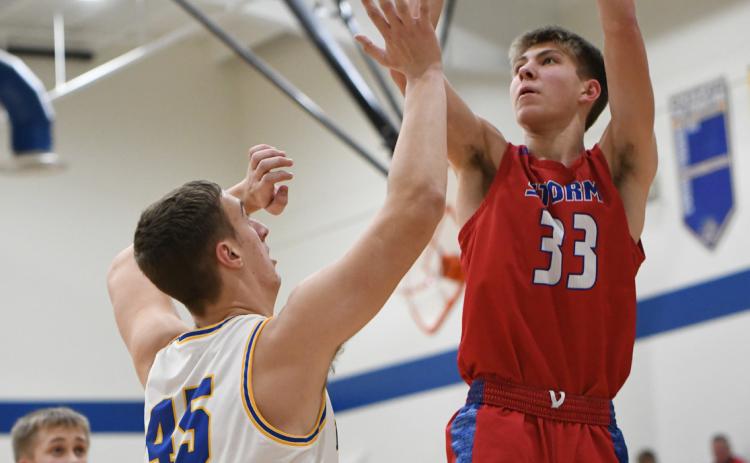 Carter Urkoski scored 17 points against Nebraska Lutheran and broke the single-game scoring on Friday, scoring 35 points in the win. PCN photo by Rick Holtz