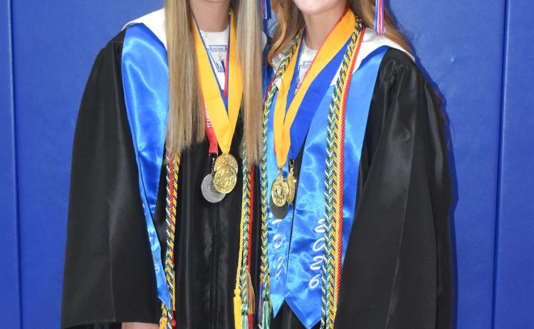 The two highest achieving students at High Plains were twin sisters Rylee and Peyton Hofmann. Rylee (on the left) was salutatorian and her sister Peyton (right) was valedictorian.