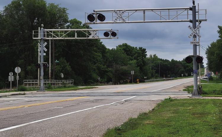 Construction begins soon at this railroad crossing in Stromsburg. PCN photo by Beth Sparrow.