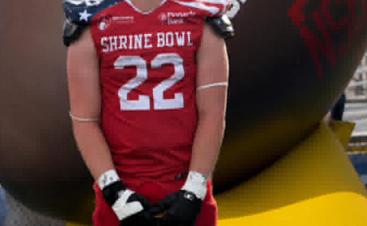 Shelby-RC’s Coy Vrbka runs down the South quarterback and records a sack. The North lost a 14-7 decision to the South at Ron and Carol Cope Stadium on the UNK Campus this past Saturday at the Nebraska Shrine Bowl. Photos provided by Kelsey Vrbka.