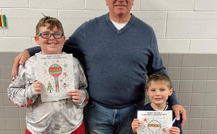 Pictured are (left to right) Aydan Alexander (10), Mayor Donald Graff and Cruz Tonniges (6). Photo provided.