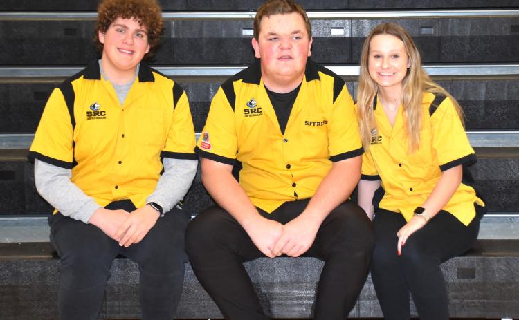 2024 SRC Unified Bowling: Hayden Reznicek, Braxton Siffring, Allison Albracht. They will bowl at districts at Mockingbird Lanes in Omaha. PCN photo by Beth Sparrow.