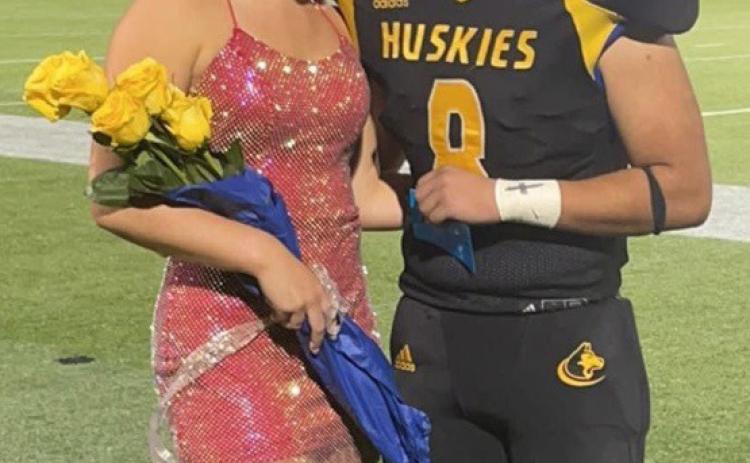 Shelby-Rising City crowned homecoming royalty after the Friday night football game against Twin River. Pictured are Queen Alex Larmon and King Jorge Chavez. Photo provided by SRC School.
