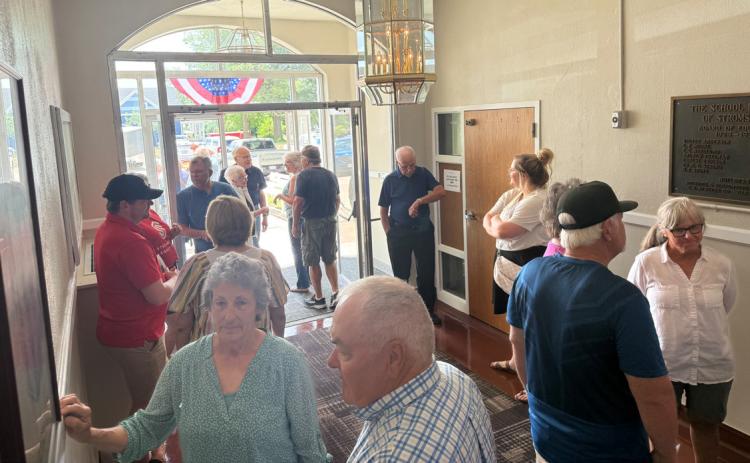 Above: Close to 100 people toured the “old school” to see renovations.