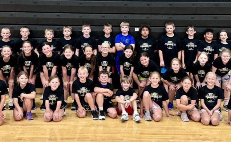 Shelby-Rising City 3rd through 5th Grades had an outstanding basketball camp last week! Shown are the combined boys and girls participants for the week. Photo provided.