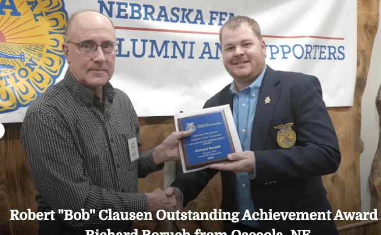 Richard Boruch of Osceola was received the Robert “Bob” Clausen Outstanding Achievement Award from the Nebraska FFA Alumni. Photo provided.