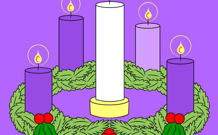The advent wreath which is lighted each Sunday. Graphic provided.