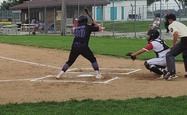 Connor Schnell is up to bat for the SOS Rebels at their game in Shelby. He went 3 for 3 on the day. Photo by Craig Pinley.
