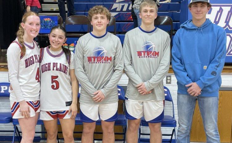 Winter sports athletes recognized at HPC-(L-R) Peyton Hofmann, Gahvi Lesiak, Chase Owens, Brodey Spurling and Carter Urkoski. Not pictured Dakota Gress. Photo provided.