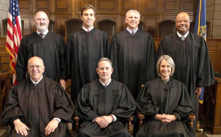 Above: The Nebraska Supreme Court justices will visit Polk County court in Osceola on August 12th. In the back, second from left, is Stromsburg native, Jonathan Papik. Photo provided.