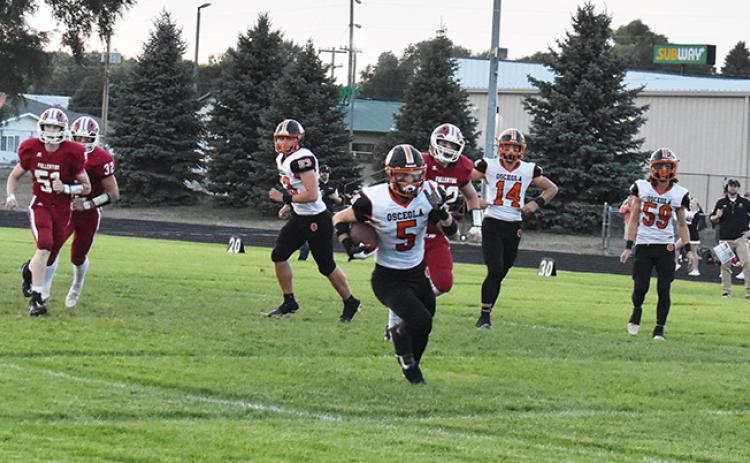 Isaiah Zelasney did not miss a beat in his first game back from shoulder surgery, rushing for 280 yards on 12 carries and finishing with five touchdowns. PCN photo by Beth Sparrow