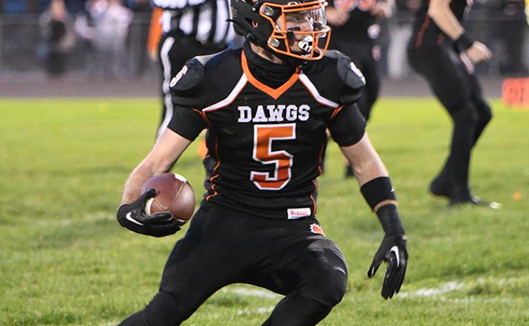 Isaiah Zelasney rushed for three touchdowns and caught a touchdown pass from Kale Gustafson in the second quarter to lead the Bulldogs to a district championship. PCN photo by Rick Holtz