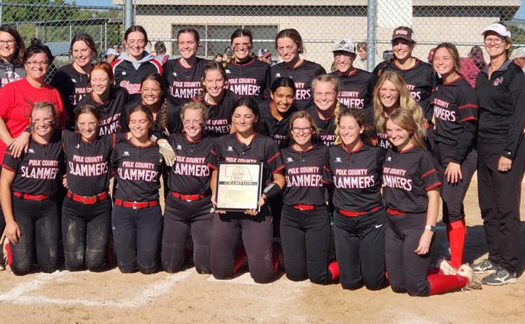 The Polk County Slammers are headed to State after sweeping Gothenburg 7-3 and 8-1 on Saturday. Photo by Laci Rutherford