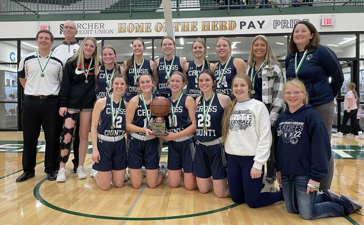 Cross County takes home the Runza Holiday Tournament Championship after defeating BDS 51-48 on Friday. PCN photo by Rick Holtz
