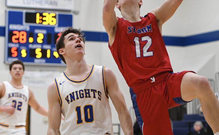 Haden Helgoth scored 5 points on Thursday, including a transition layup in the second quarter. PCN photo by Rick Holtz