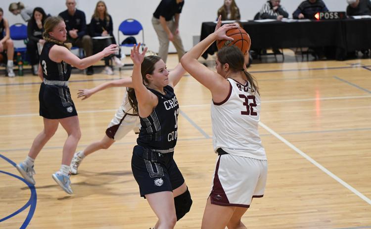 Adrienne Waller played tough defense on Eagles standout JessaLynn Hudson throughout the game. PCN photo by Calvin Holtz