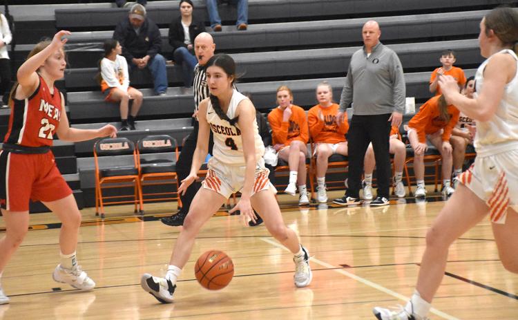 Rori Wieseman finished with 12 points, 5 steals, 4 rebounds and 4 assists in Osceola's opening round win over Mead. PCN photo by Beth Sparrow